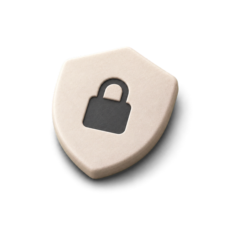 A stone shield with a lock