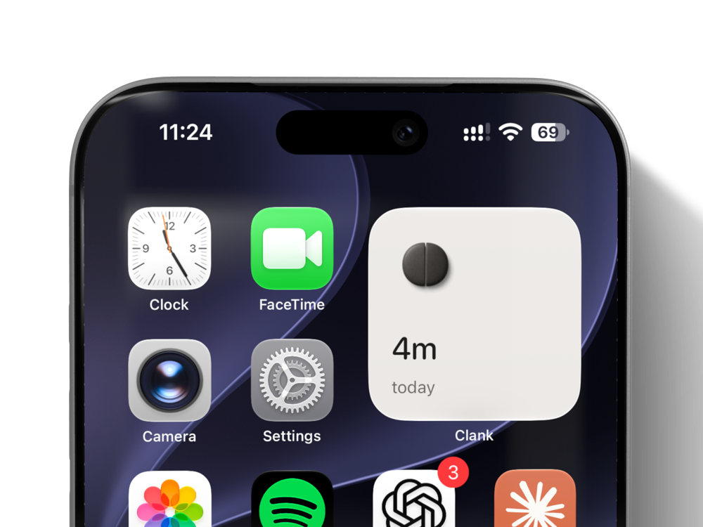The Home Screen widget: 4m today