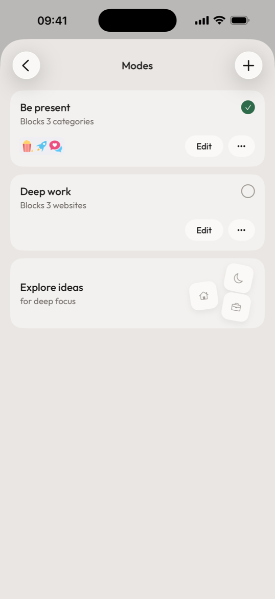 Modes screen of Clank