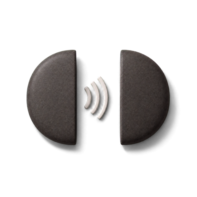 The stone halves apart with a contactless signal between them