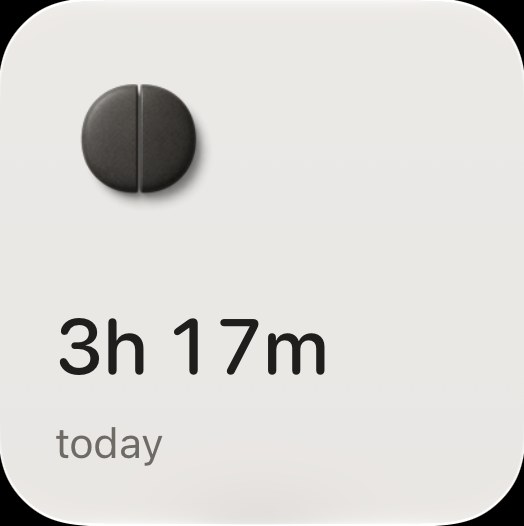 The Home Screen widget while unclanked: 3h 17m today